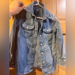 GAP Denim Toddler Shirt in Classic Blue